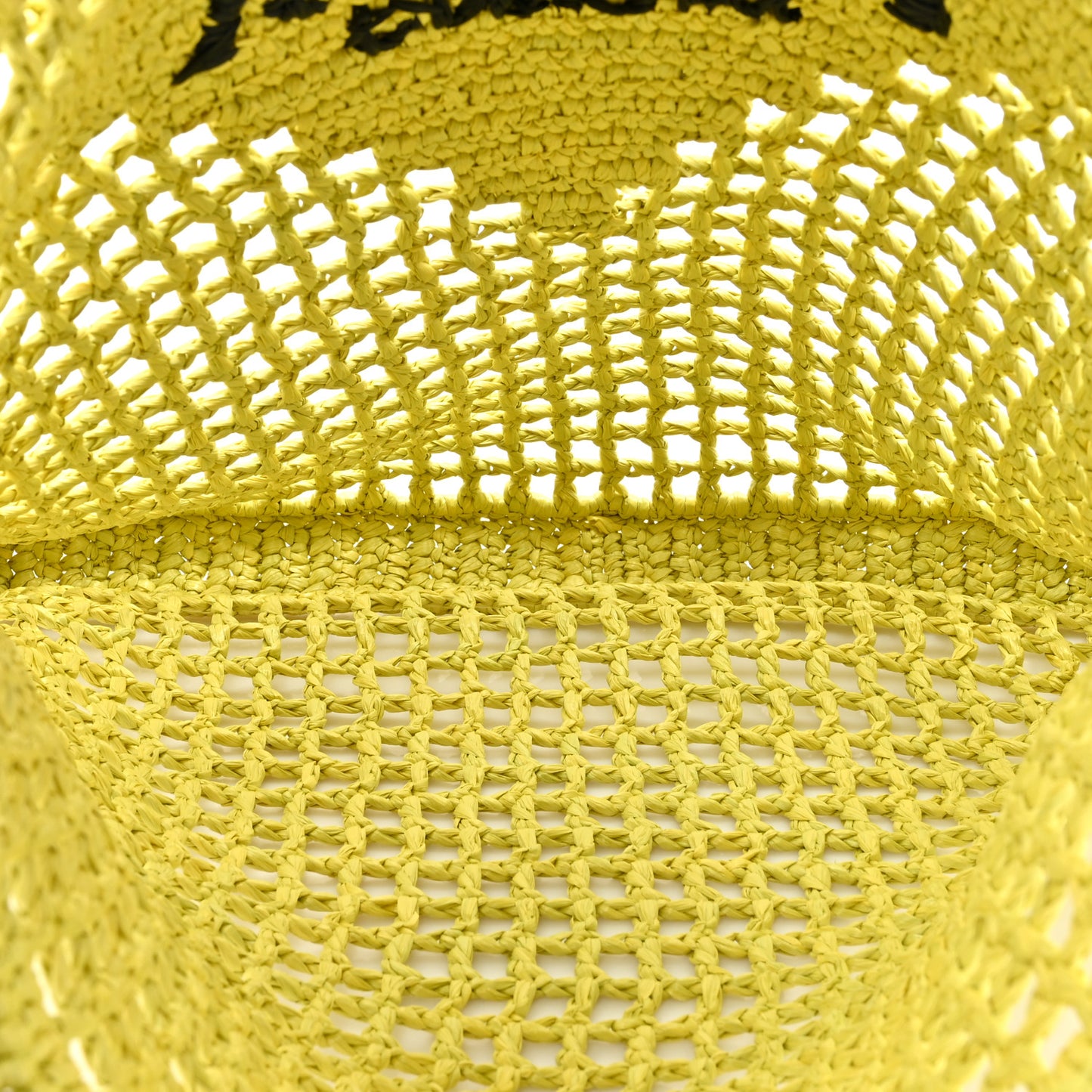 Yarn Raffia Effect Crochet Logo Embroidered Tote Bag Cedro