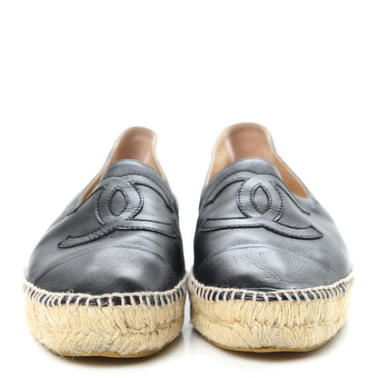 Chanel Lambskin CC Espadrilles 39 Black 2 of 13