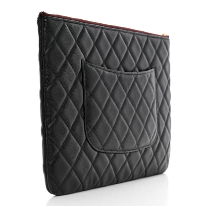 Chanel Caviar Quilted Medium Cosmetic Case Black 3 of 8