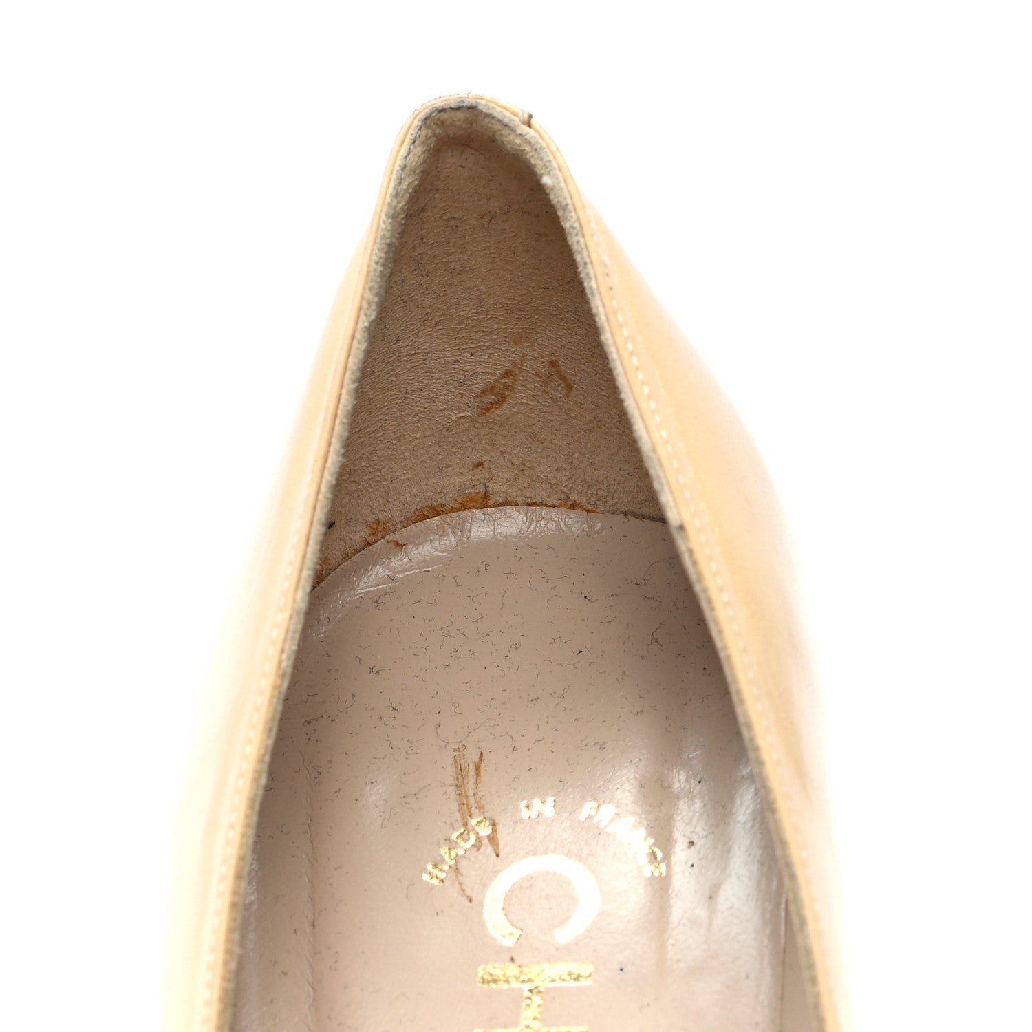 Chanel Lambskin Cap Toe CC Pumps 36.5 Beige Black 8 of 11