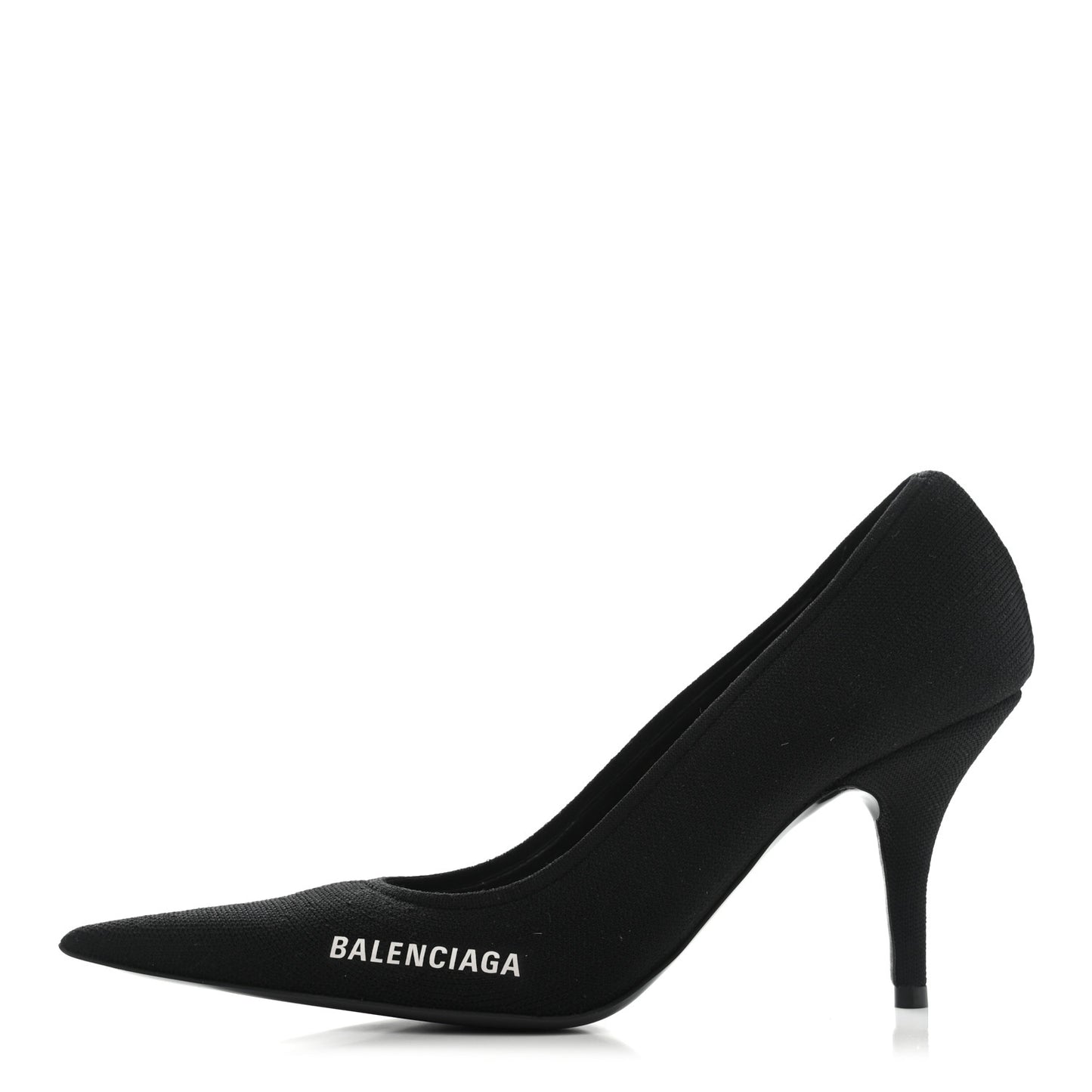 Recycled Knit Logo Knife 80mm Pumps 37 Black White