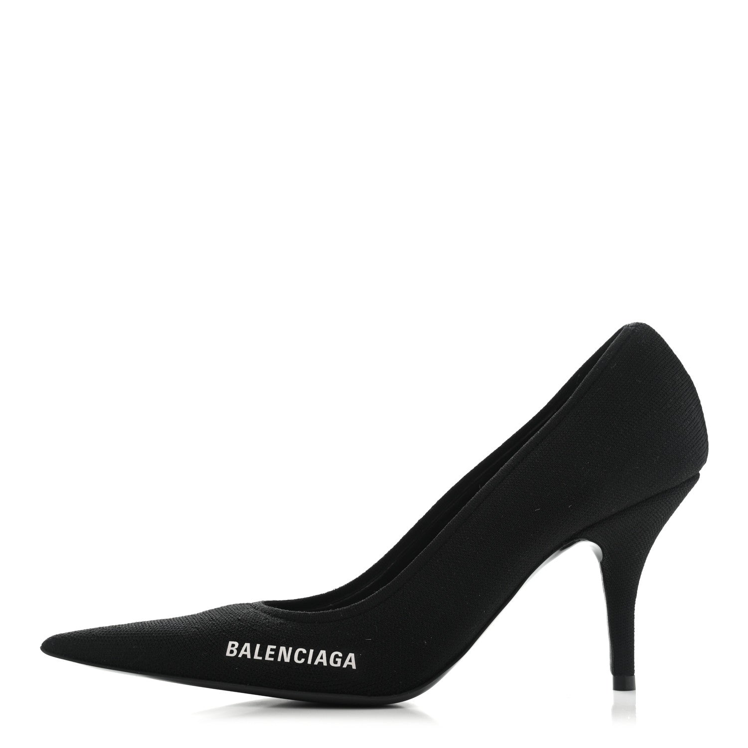 Balenciaga Recycled Knit Logo Knife 80mm Pumps 37 Black White 1 of 9