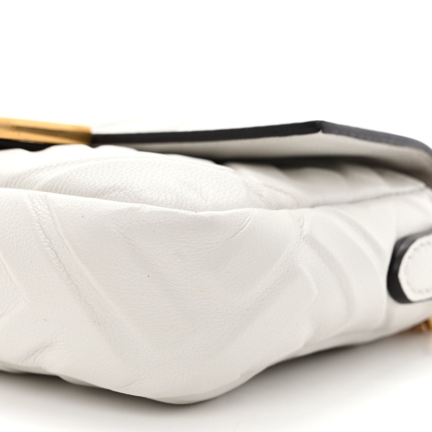 Nappa FF 1974 Embossed Mini Baguette White