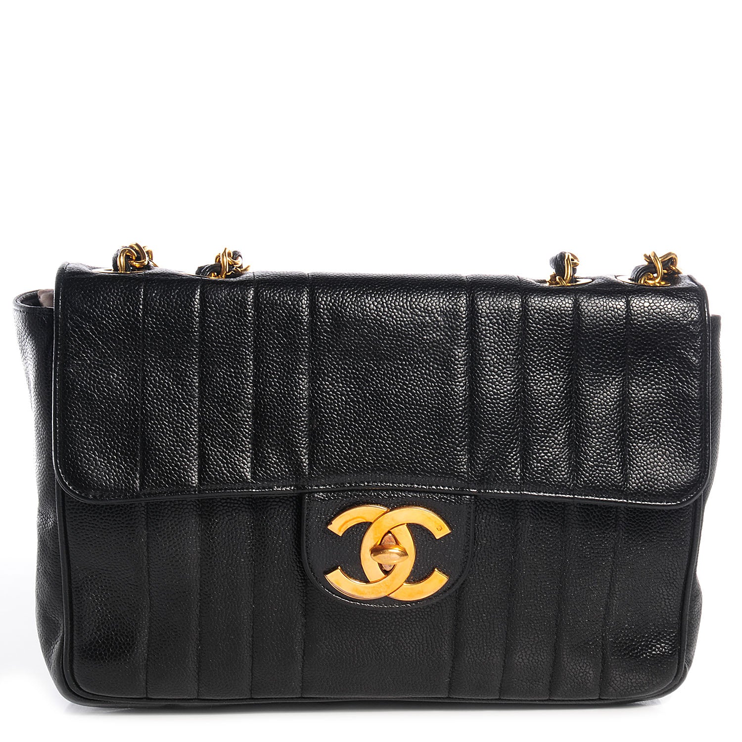 Chanel Caviar Vertical Quilt Jumbo Flap Black 1 of 8