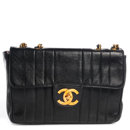 Chanel Caviar Vertical Quilt Jumbo Flap Black 1 of 8