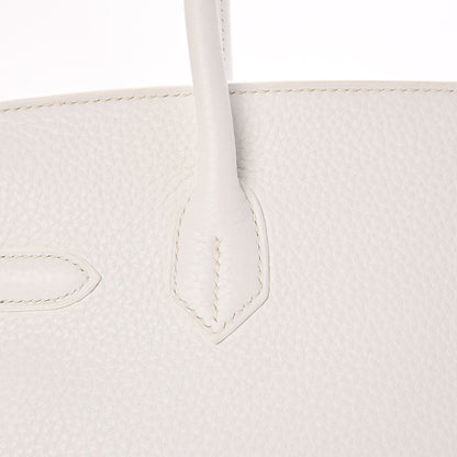 Hermes Taurillon Clemence Birkin 30 White 32 of 36