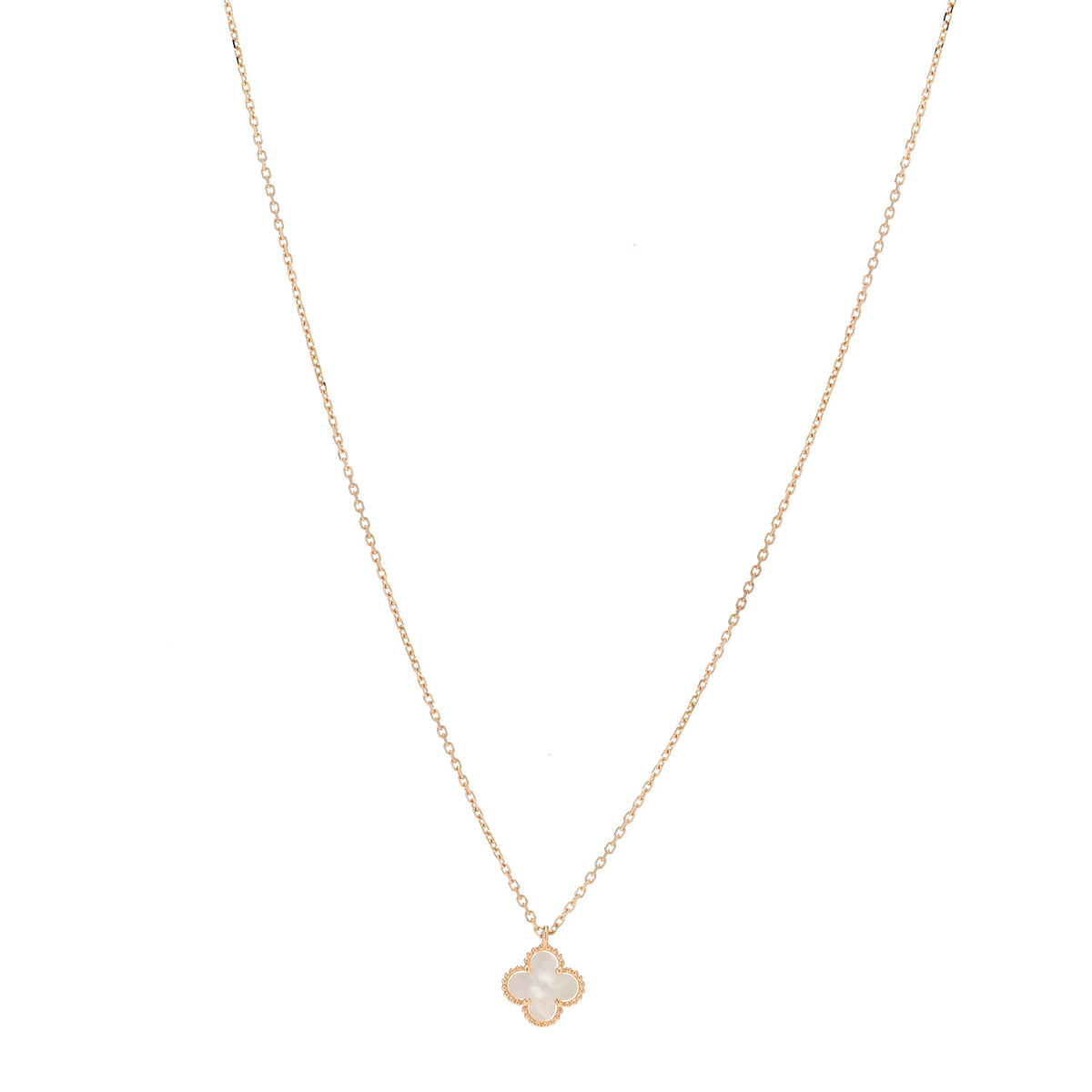 18K Yellow Gold Mother of Pearl Sweet Alhambra Pendant Necklace
