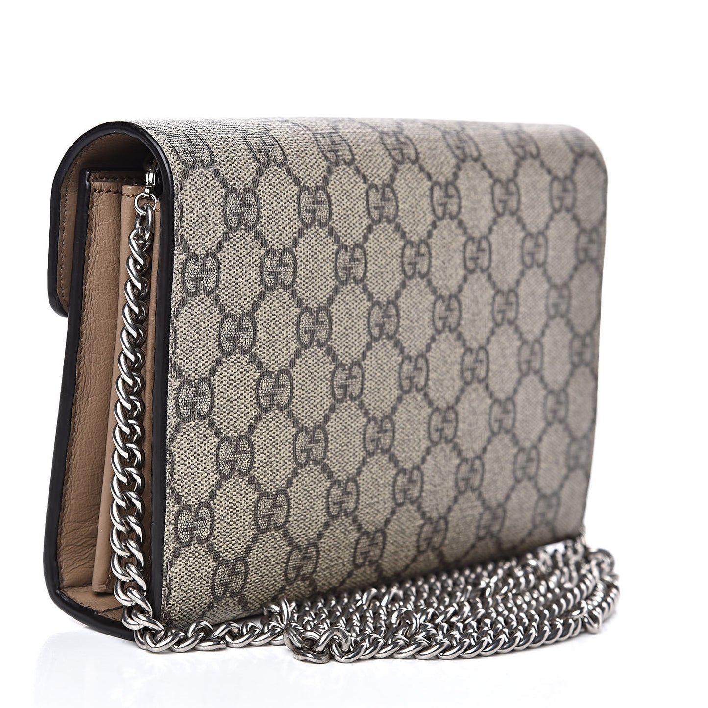 GG Supreme Monogram Mini Dionysus Chain Wallet Beige Taupe