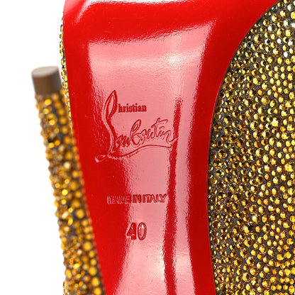 Christian Louboutin Suede Burma Strass Degrade So Kate 120 Pumps 40 Jaune 6 of 9