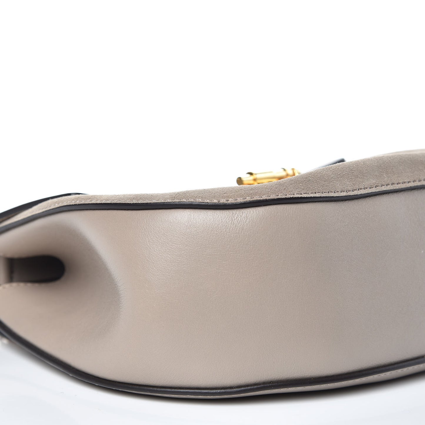 Suede Smooth Calfskin Drew Shoulder Bag Motty Grey