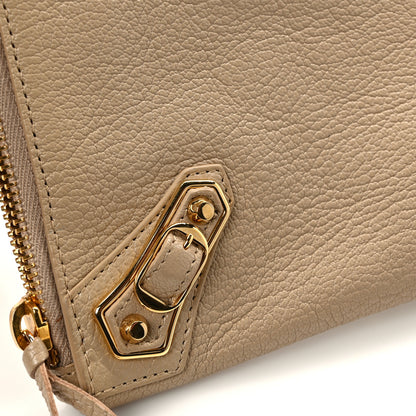 Balenciaga Chevre Gold Metallic Edge Hardware Pouch Gris Taupe 8 of 8