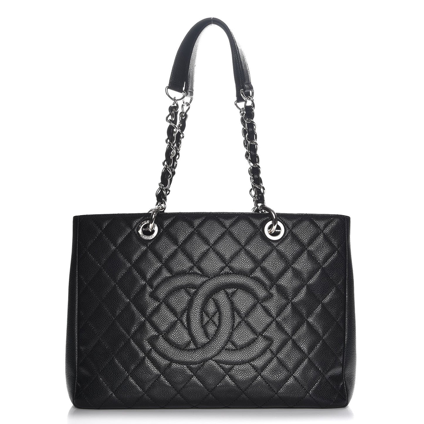 Caviar Quilted Grand Shopping Tote GST Black