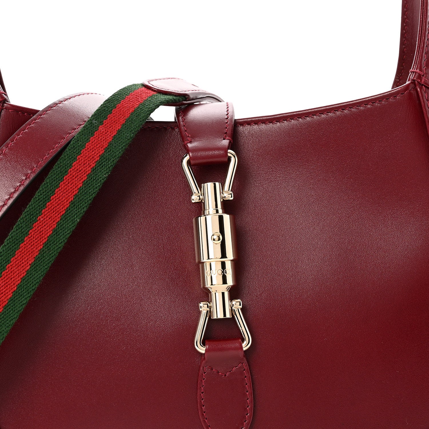 Gucci Ancora Calfskin Web Medium Jackie 1961 Hobo Rosso 7 of 12