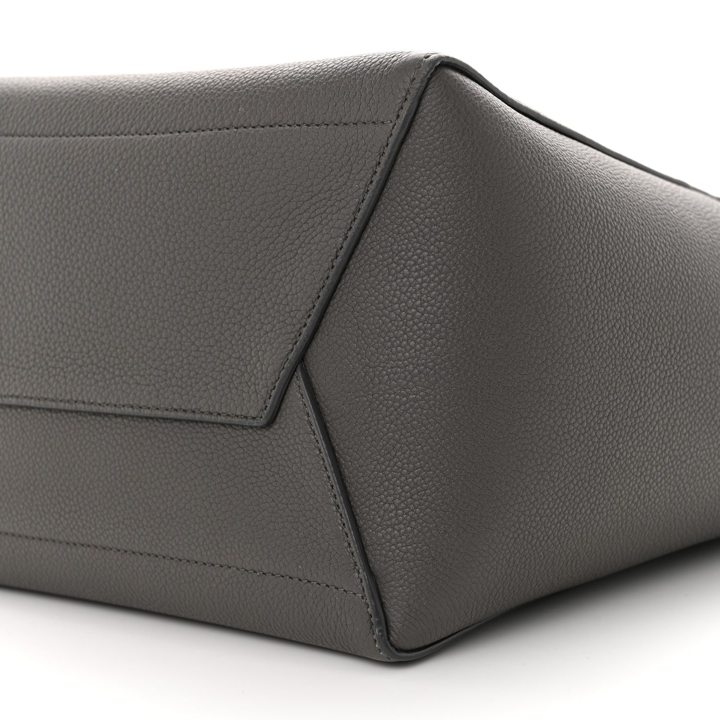 Soft Grained Calfskin Sangle Bucket Bag Grey