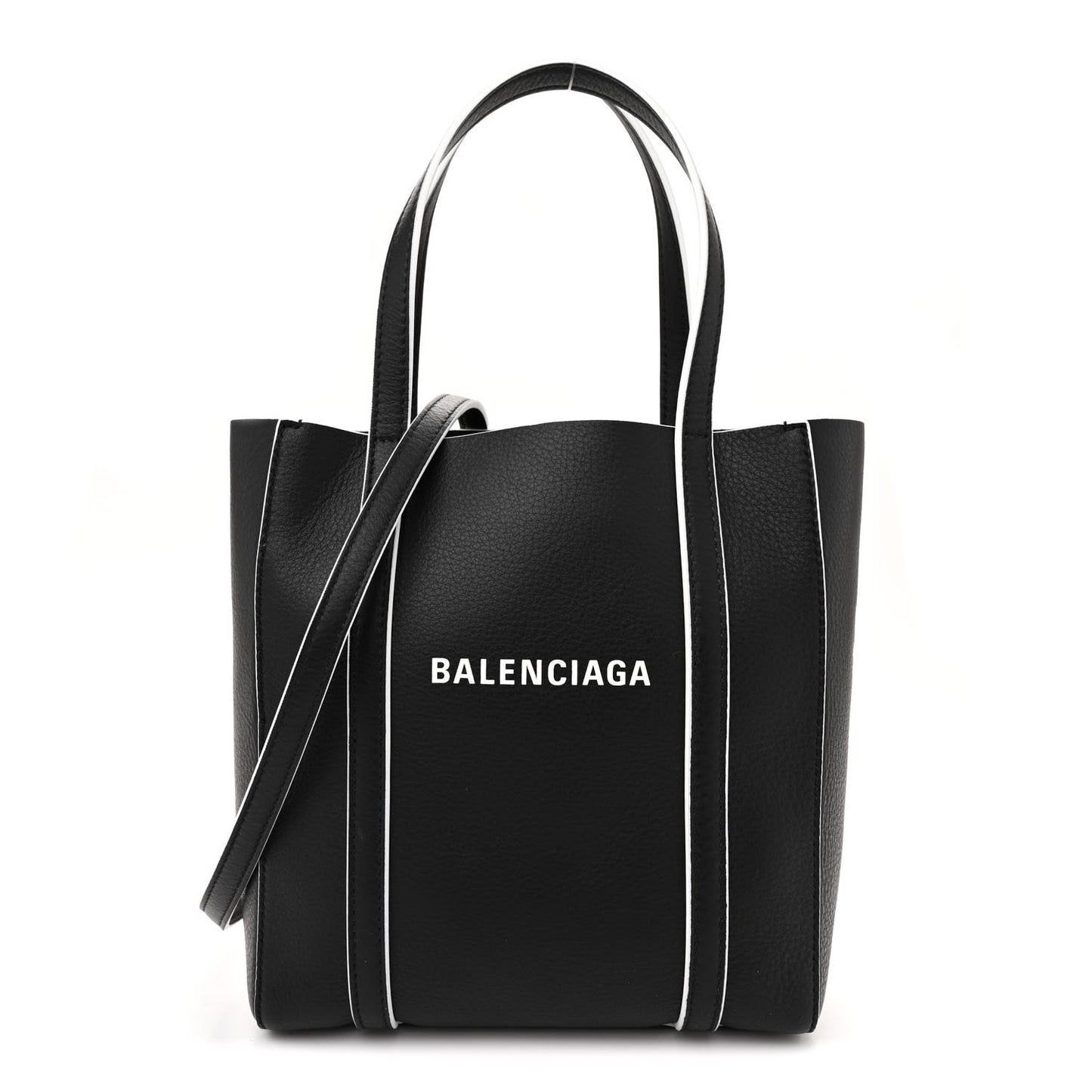 Smooth Calfskin Logo Double Sided XXS Everyday Tote Black White