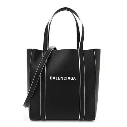 Balenciaga Smooth Calfskin Logo Double Sided XXS Everyday Tote Black White 1 of 12