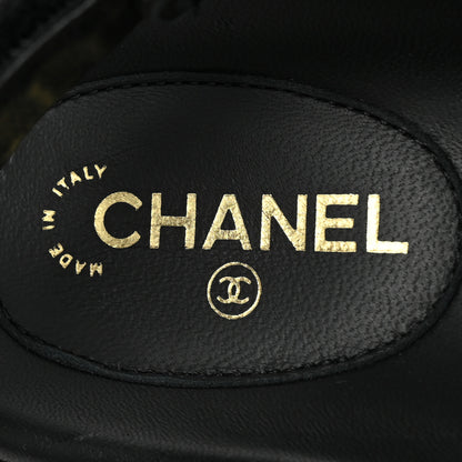 Chanel Grained Calfskin Velcro Dad Sandals 39 Black 7 of 9