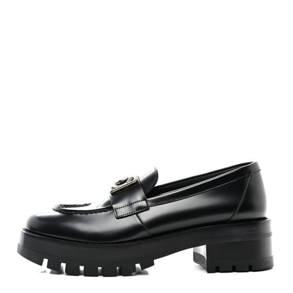 Chanel Calfskin Metal CC Loafers 40 Black 1 of 9