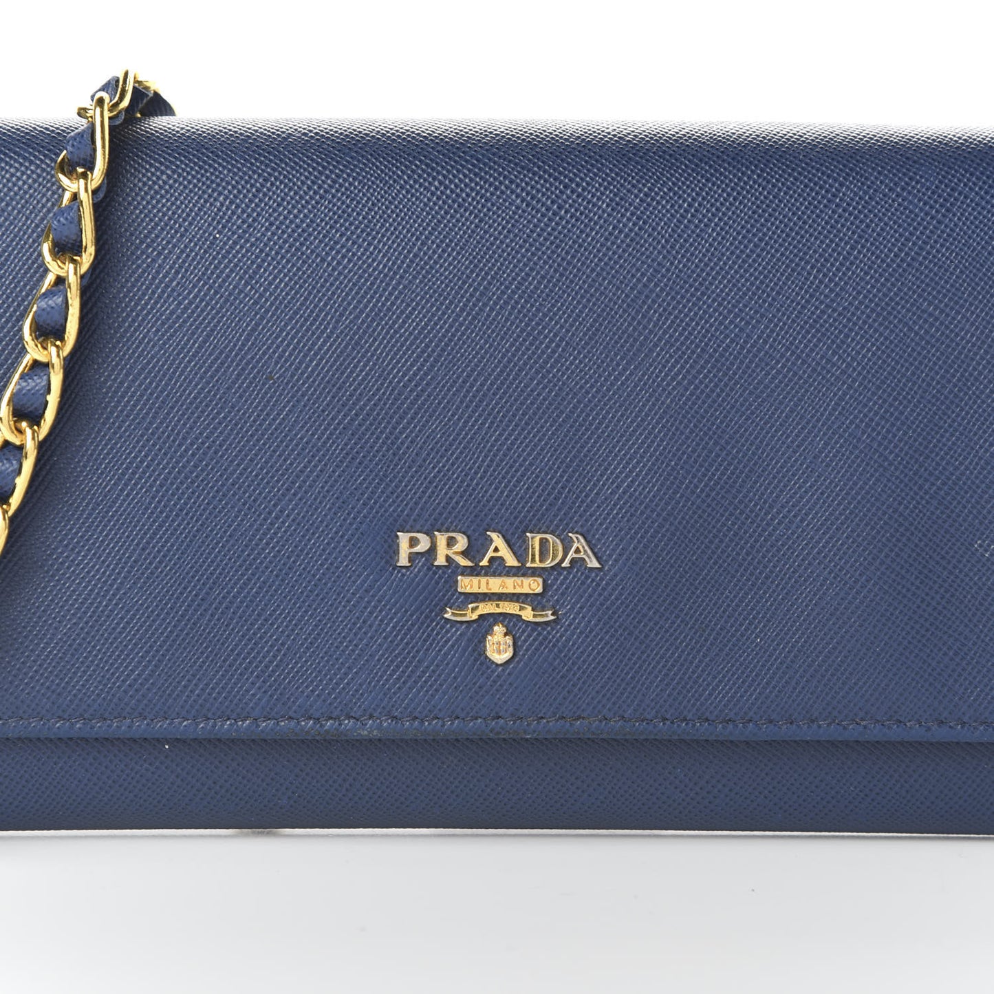 Saffiano Metal Oro Chain Wallet Bleuette