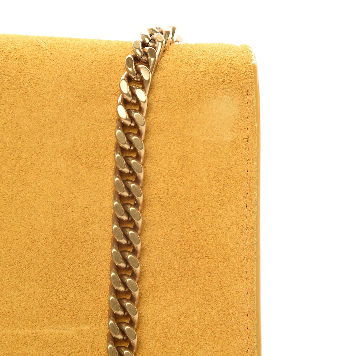 Suede Medium Classic Monogram Kate Tassel Satchel Saffron Yellow