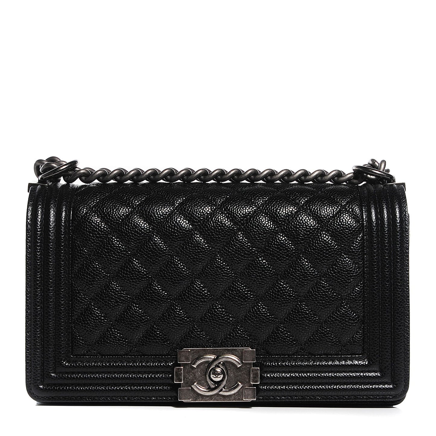 Caviar Quilted Medium Boy Flap Black