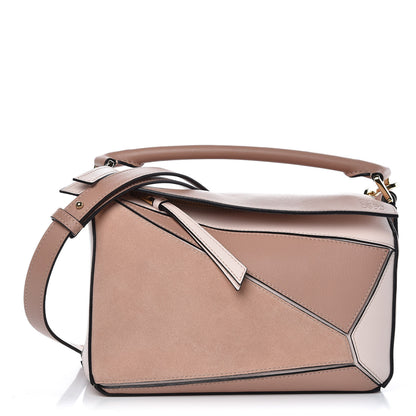Loewe Calfskin Suede Small Puzzle Bag Blush 1 of 10