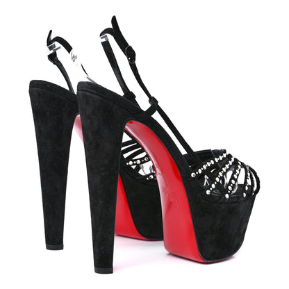 Christian Louboutin Suede Crystal Vegastrassima Alta 160 Pumps 38.5 Black 4 of 8