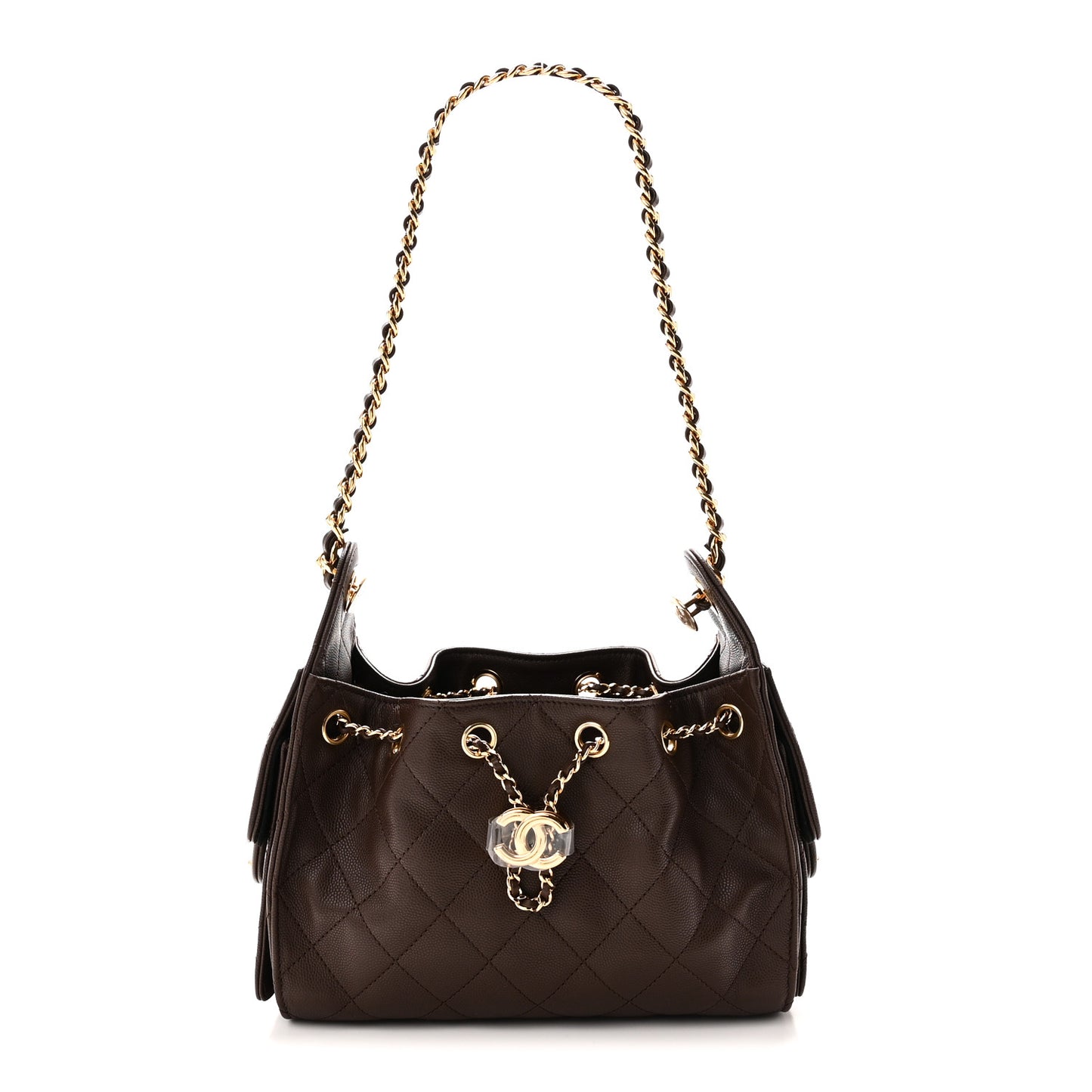 Caviar Quilted Mini Chanel 25 Handbag Brown