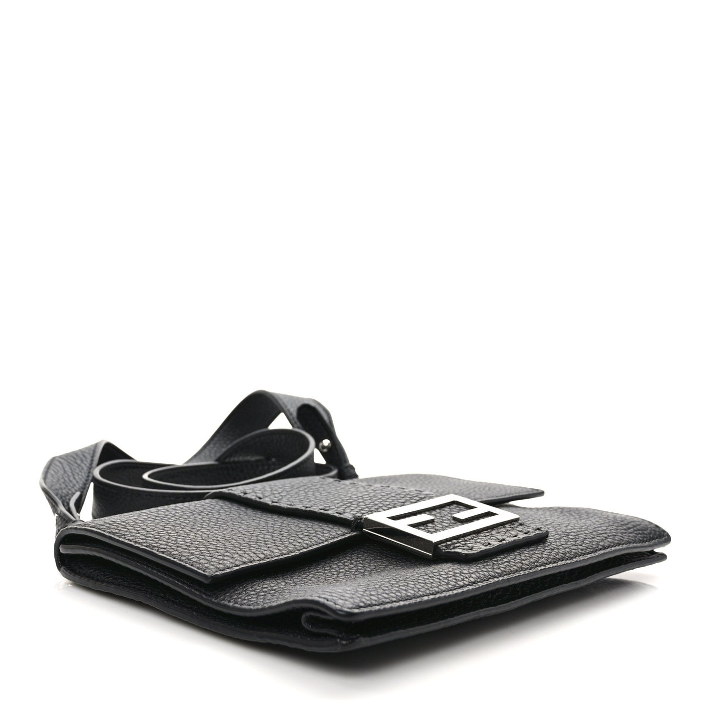 Cuoio Romano Selleria Medium Flat Baguette Black