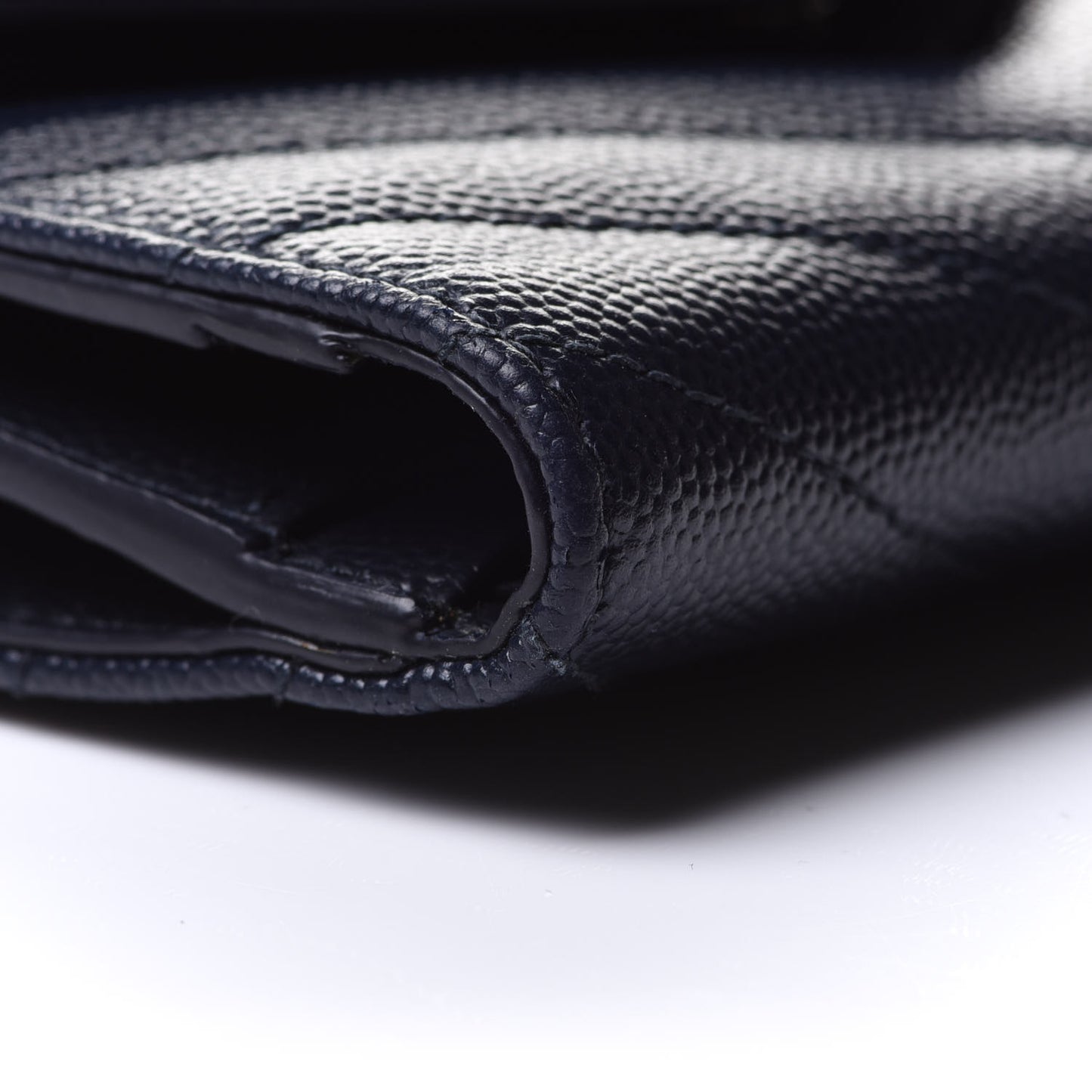 Grain De Poudre Matelasse Chevron Small Monogram Envelope Wallet Deep Marine