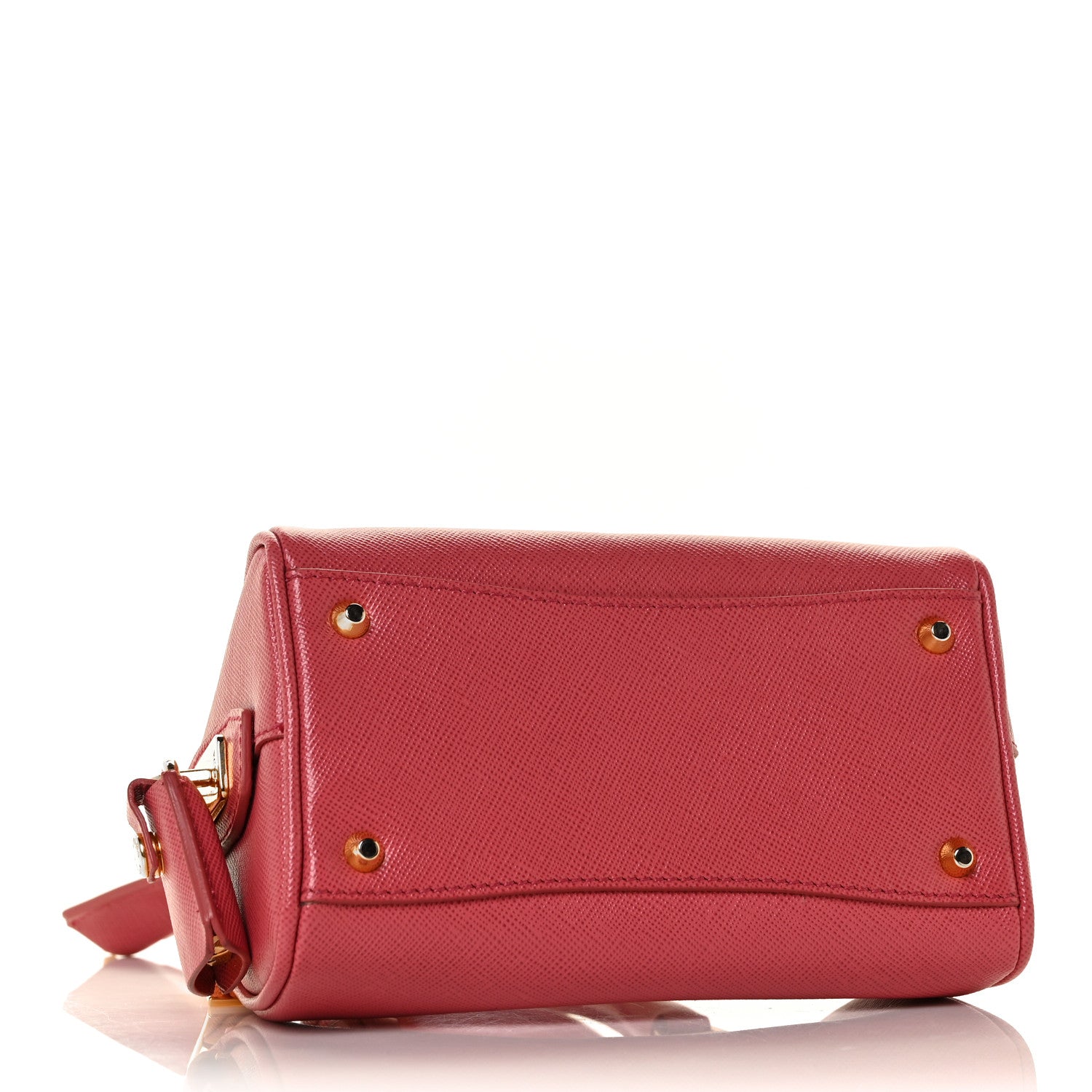 Prada Saffiano Lux Mini Convertible Bowler Fuoco 3 of 7