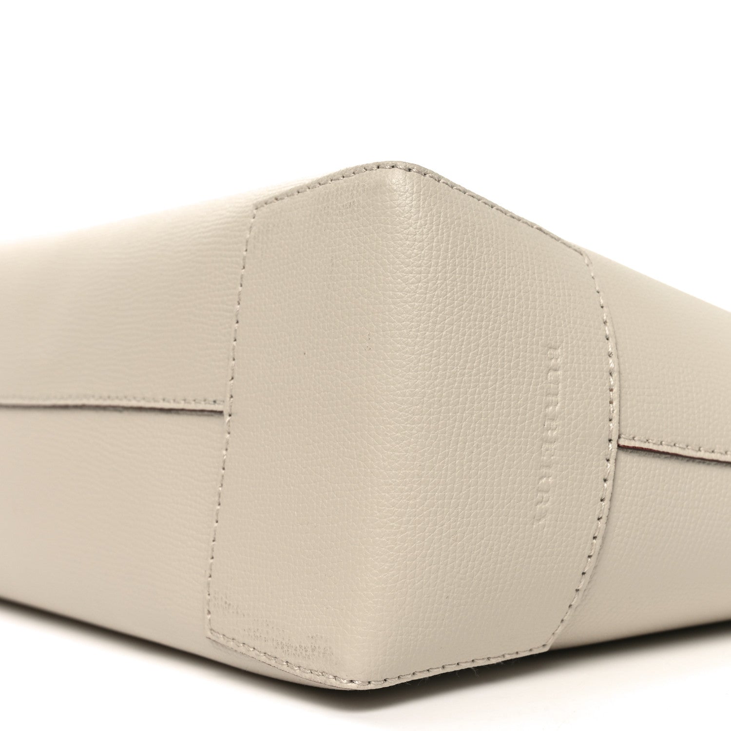 Burberry Calfskin Crest Embossed Small Tote Limestone 9 of 9