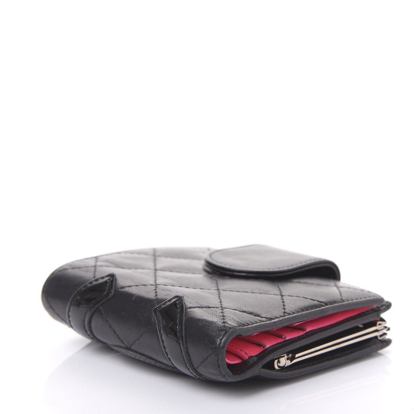 Calfskin Quilted Cambon Bi-Fold Wallet Black