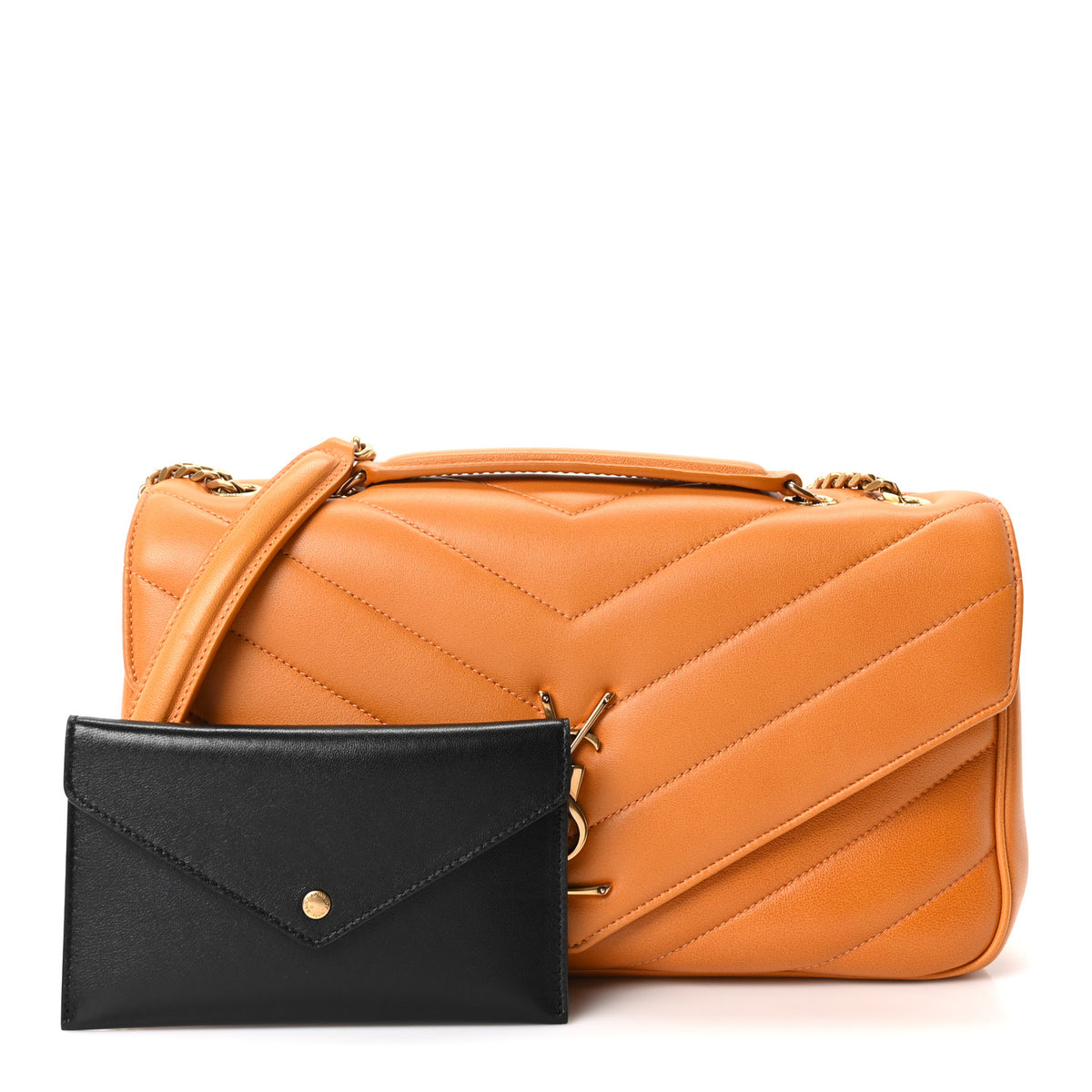 Lambskin Chevron Quilted Medium Loulou Sunflower
