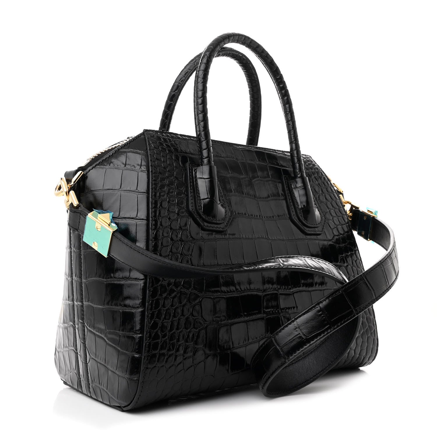 Givenchy Calfskin Crocodile Embossed Small Antigona Black 3 of 10