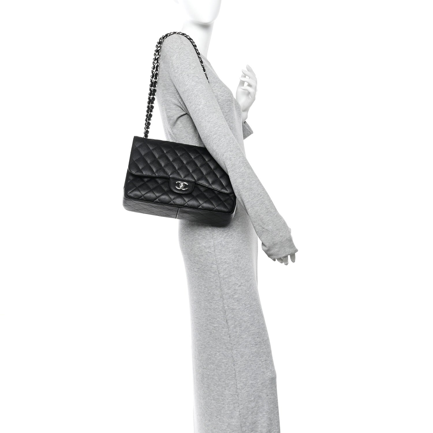Chanel Caviar Quilted Jumbo Double Flap Black 2 of 13