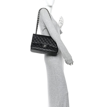 Chanel Caviar Quilted Jumbo Double Flap Black 2 of 13