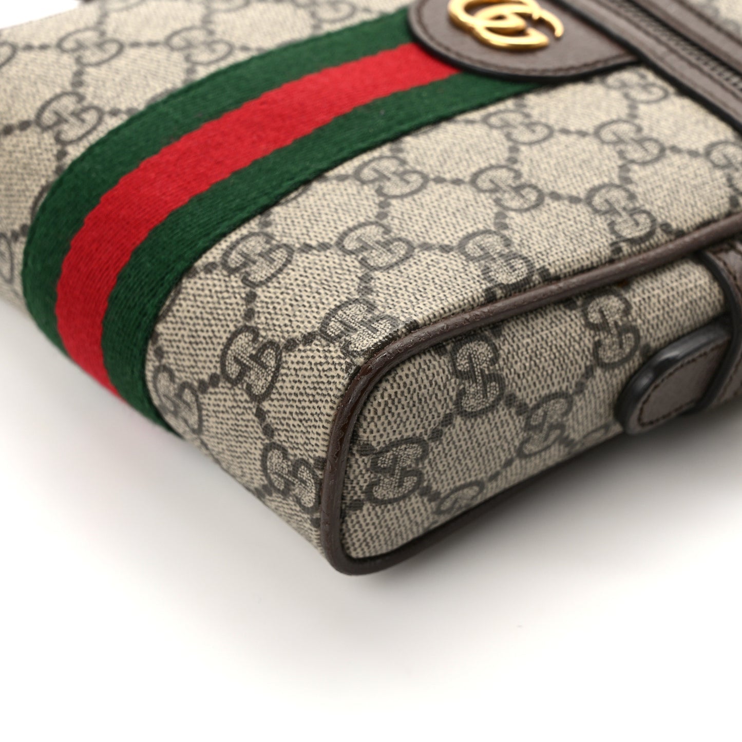 GG Supreme Monogram Web Mini Ophidia Messenger Brown