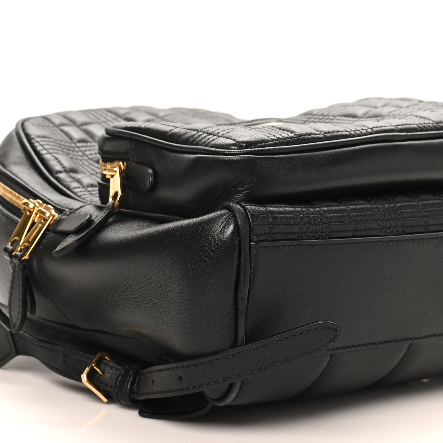 Burberry Lambskin Quilted TB Backpack Black 8 of 9