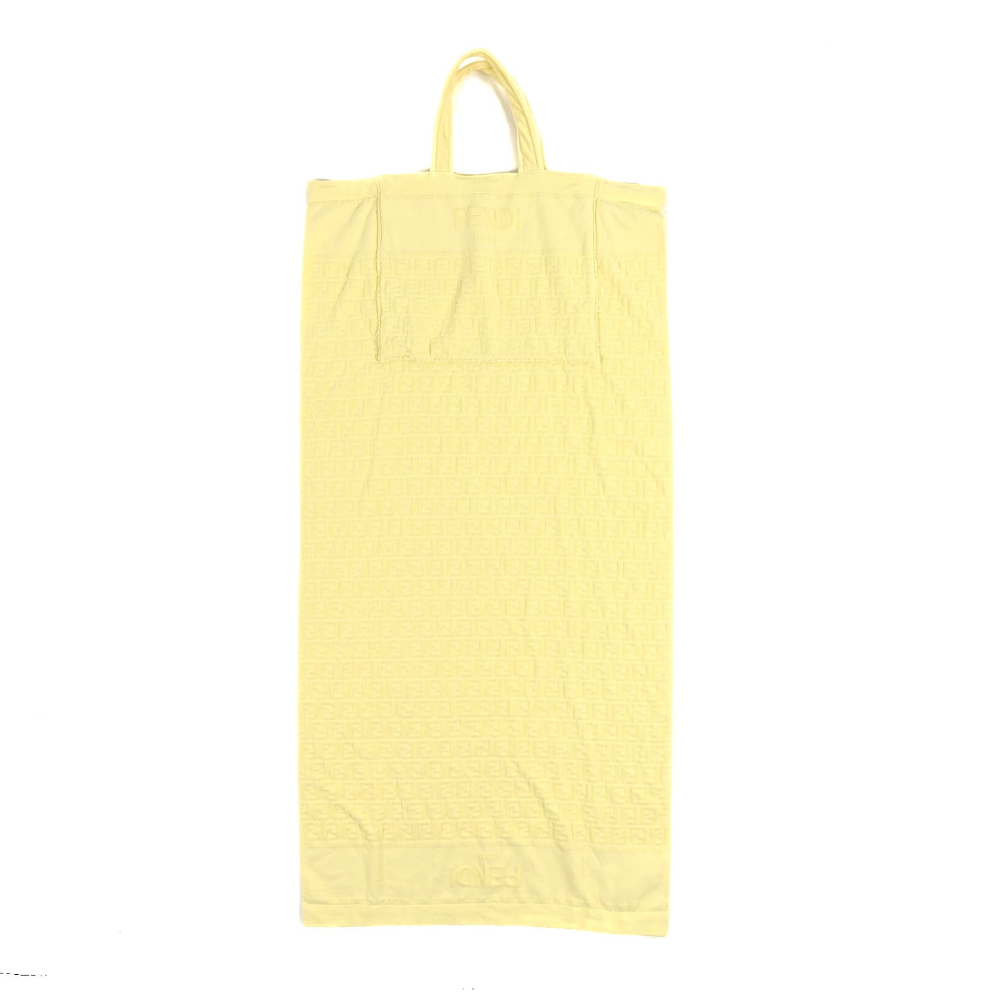 Terrycloth FF Embossed Kids Beach Towel Tote Bag Yellow
