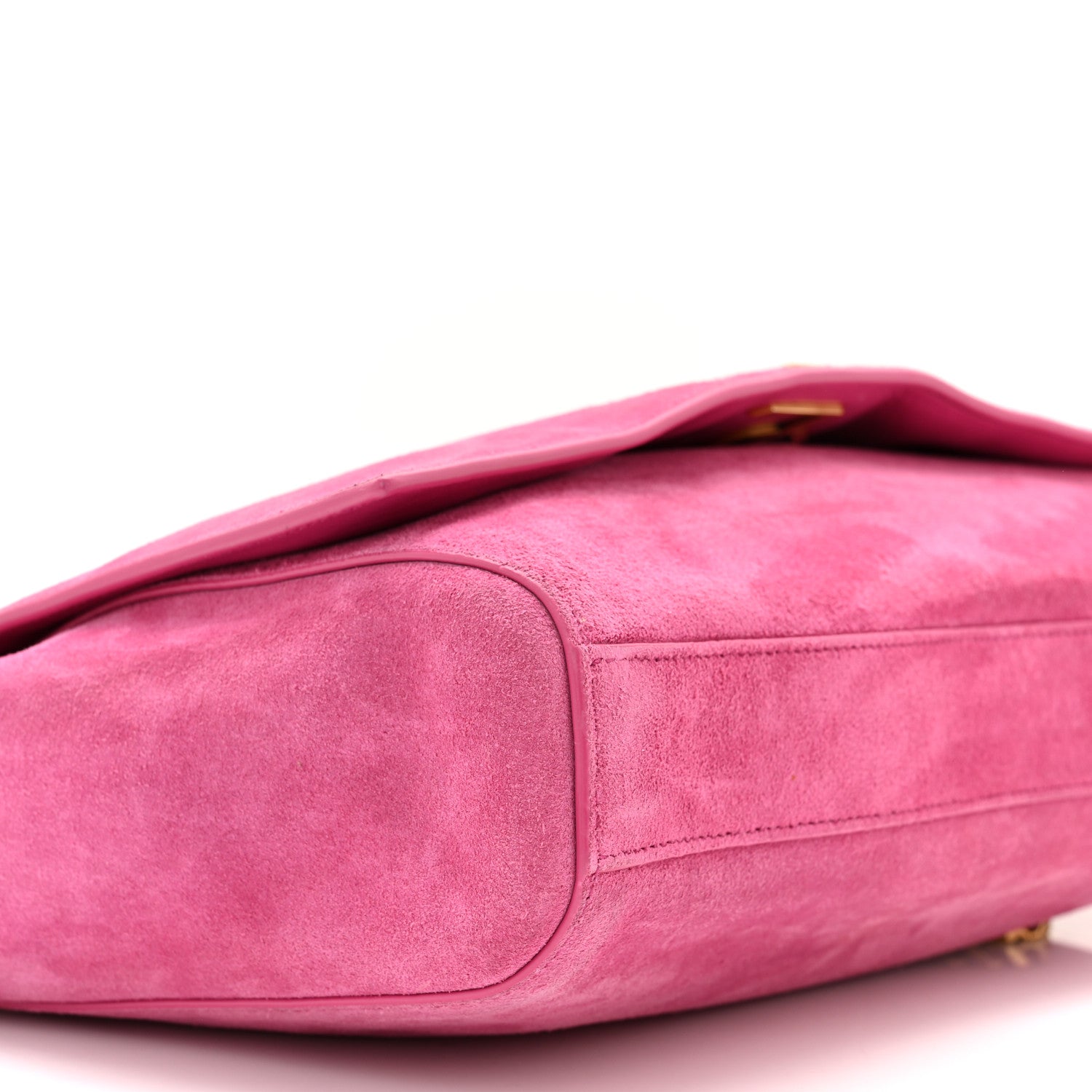 Saint Laurent Smooth Calfskin Suede Medium Reversible Monogram Kate Satchel Rose Rubis 9 of 12