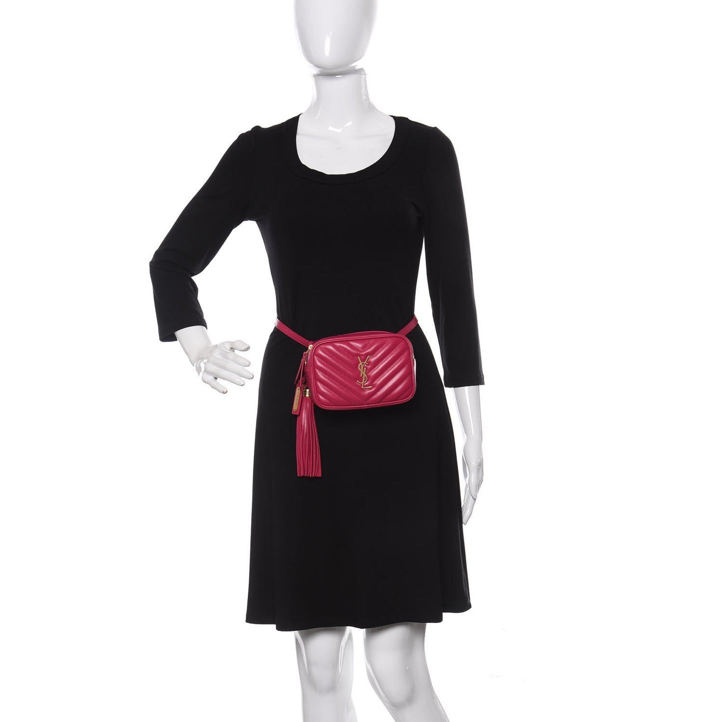 Calfskin Matelasse Monogram Lou Belt Bag Bright Pink