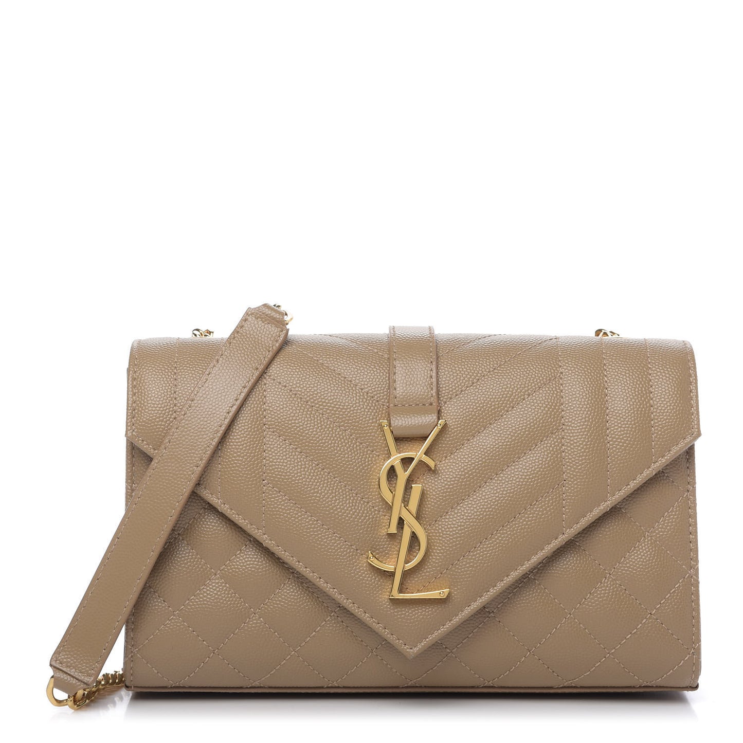 Grain De Poudre Textured Mixed Matelasse Triquilt Small Monogram Satchel Dark Beige