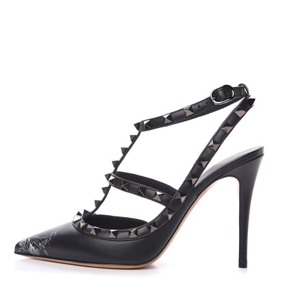 Valentino Garavani X UNDERCOVER Calfskin Rockstud Ankle Strap Pumps 38 Black 1 of 10