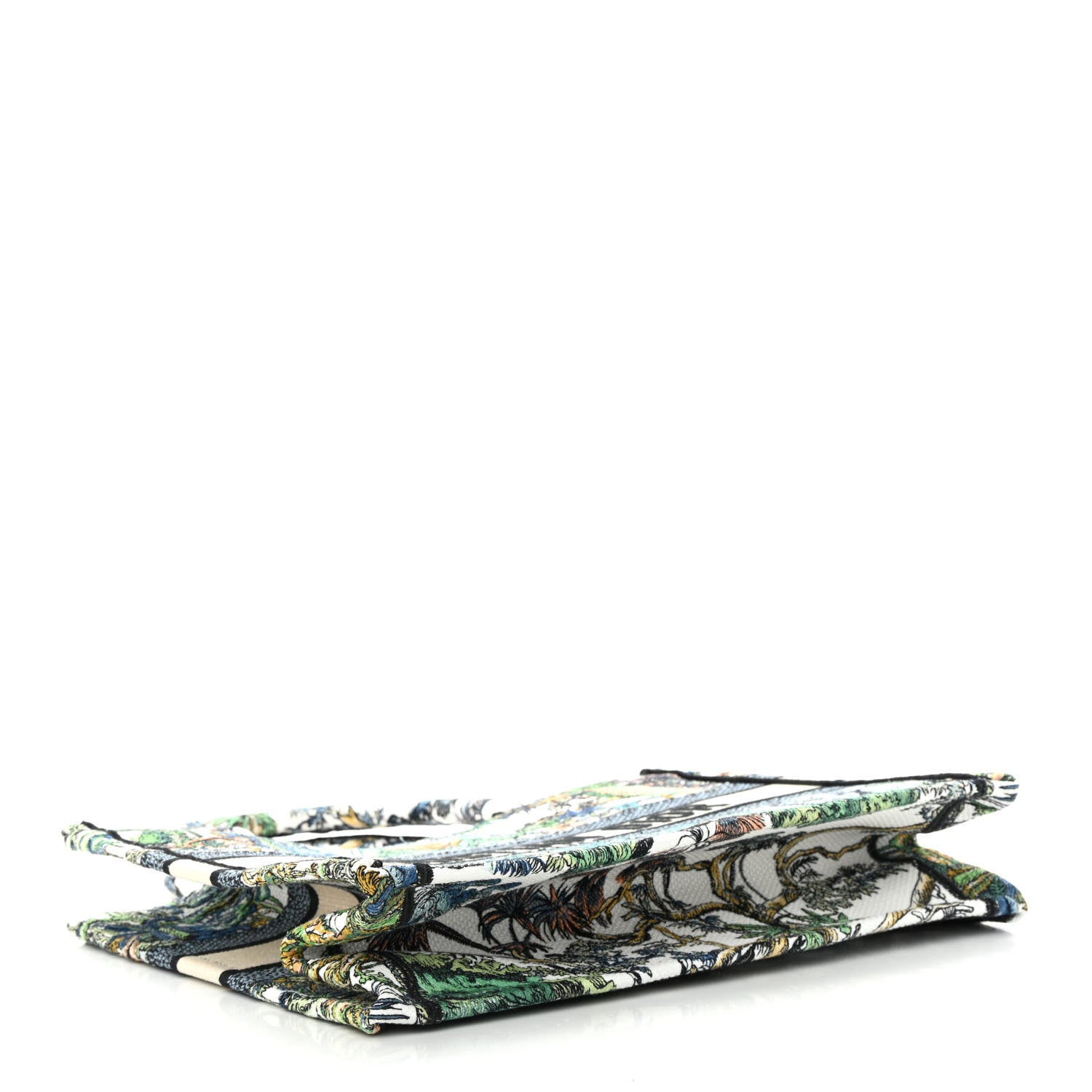 Christian Dior Canvas Embroidered Medium Etoile De Voyage Book Tote White Multicolor 4 of 12