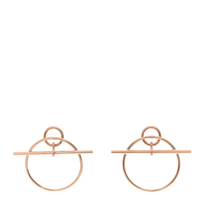 Hermes 18K Rose Gold PM Loop Earrings 1 of 5