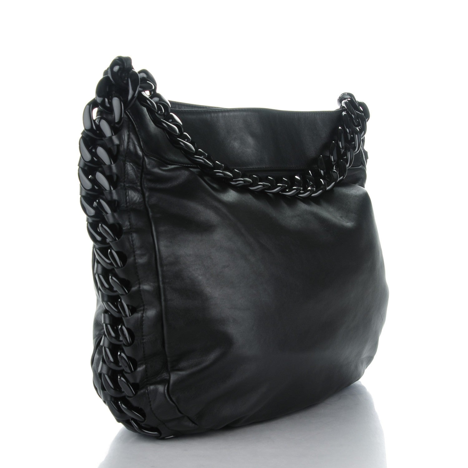 Chanel Calfskin Modern Chain Rhodoid Hobo Black 3 of 7