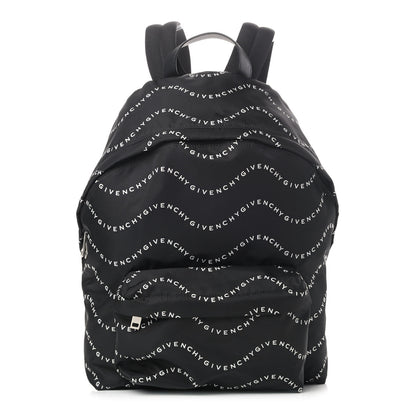 Givenchy Nylon Waves Print Urban Backpack Black White 1 of 9