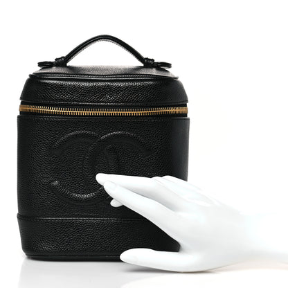 Chanel Caviar Vanity Cosmetic Case Black 2 of 10