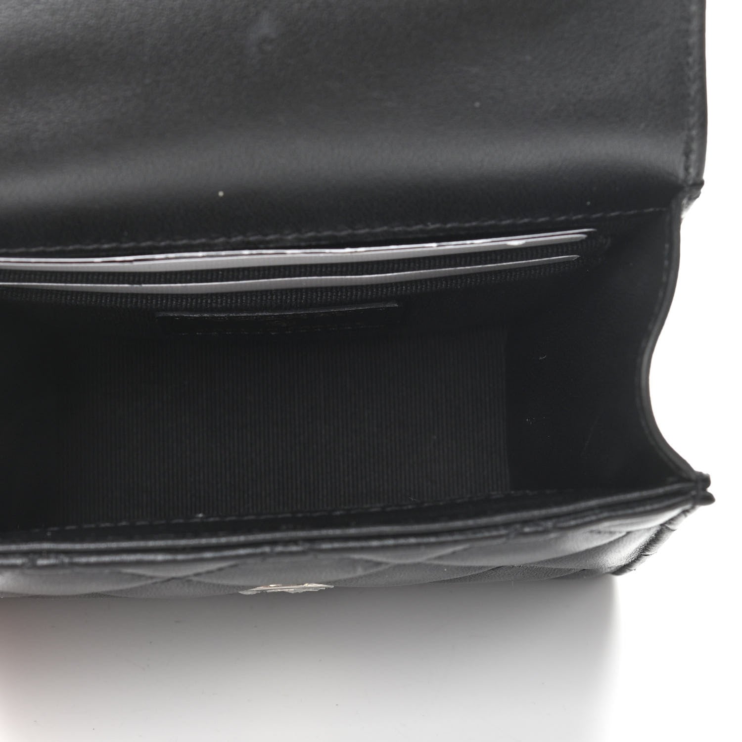 Chanel Lambskin Quilted Top Handle Flap Clutch With Chain Black 5 of 10